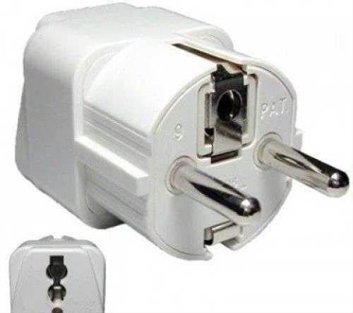Адаптер, евро, АБС, 10-16А, 250В, белый.