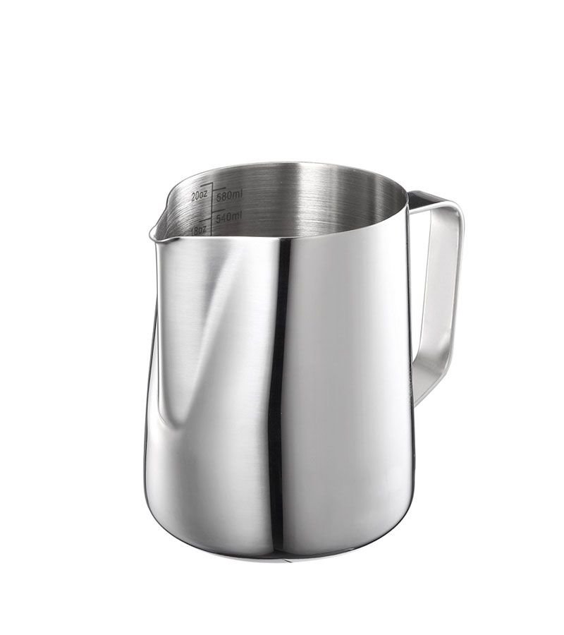 Cană cu mâner din oțel pentru spumarea laptelui 0,6 l