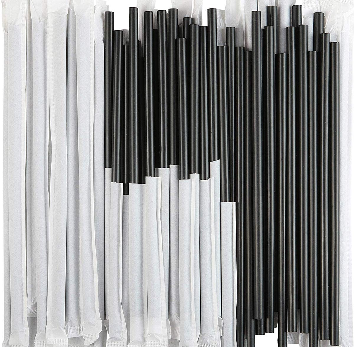 Прямые черные соломинки в наборе 8х240мм (250шт.)